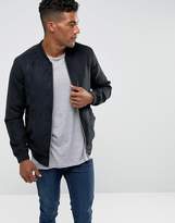 Thumbnail for your product : Pull&Bear Faux Suede Bomber In Black