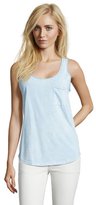 Thumbnail for your product : C&C California clearwater blue cotton patch pocket tank