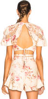 Thumbnail for your product : Zimmermann Corsair Flutter Lace Up Top
