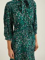 Thumbnail for your product : Cefinn - Camouflage Print Silk Crepe De Chine Midi Dress - Womens - Green Multi