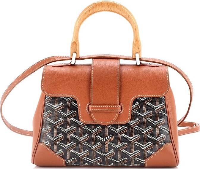 PreOwned Goyard Mini Saigon Top Handle Bag Coated Canvas with Leather
