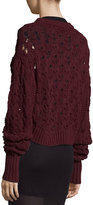 Thumbnail for your product : Public School Seed-Stitched Cable-Knit Pullover Sweater, Burgundy