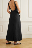 Thumbnail for your product : BONDI BORN + Net Sustain The Kennedy Open-back Linen-twill Maxi Dress - Black