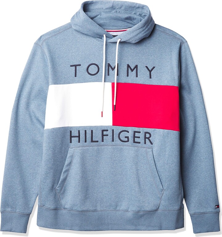 Tommy Hilfiger Men's Big and Tall Flag Hoodie Sweatshirt - ShopStyle