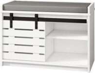 2 Closet Shoe Storage Bench With Sliding Door & Long-lasting - White Versatile Bedroom Stain