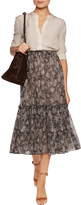 Thumbnail for your product : Michael Kors Collection Printed silk-chiffon midi skirt