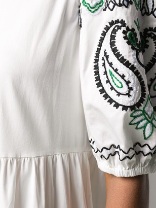Tory Burch Paisley Embroidery Tiered Dress