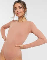 Thumbnail for your product : Outrageous Fortune exclusive long sleeve open back body in camel