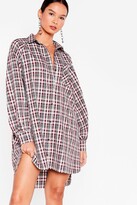 Thumbnail for your product : Nasty Gal Womens Check Long Sleeve Oversized Shirt Dress