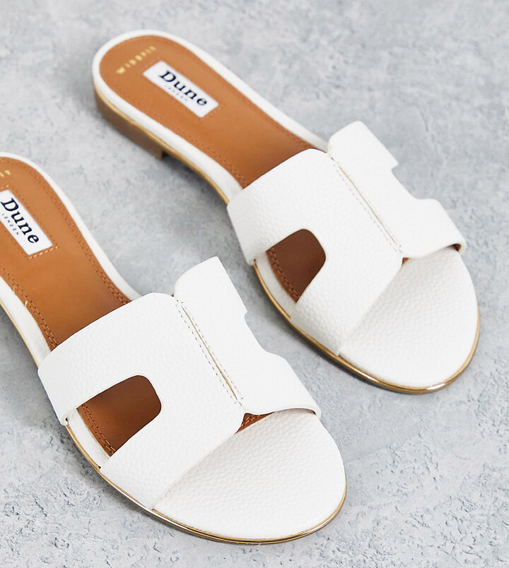 dune loopy slip on flat sandals