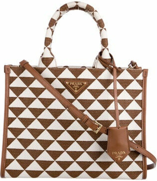 Prada Small Triangolo Symbole Tote - Brown Totes, Handbags