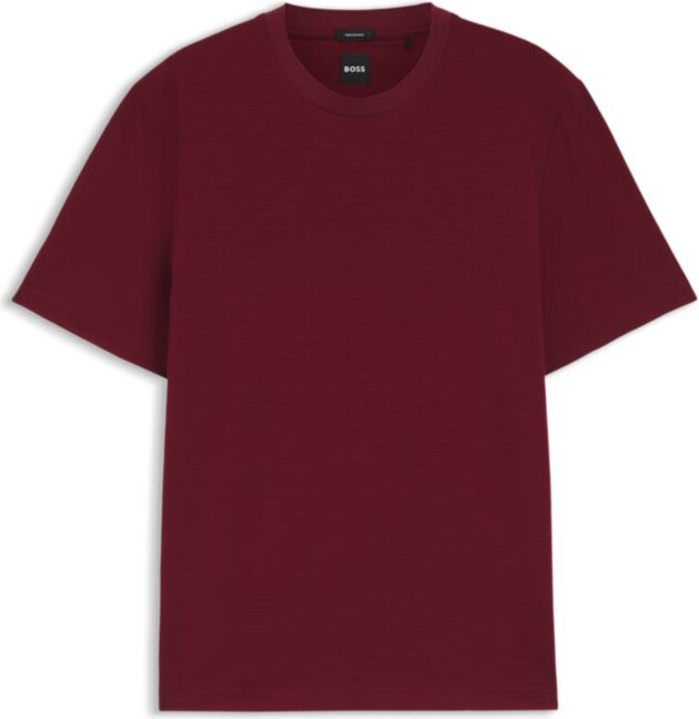HUGO BOSS Mercerized-cotton T-shirt with micro pattern