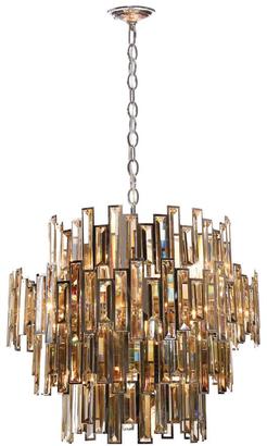 Eurofase Vienna Collection 15-Light Chrome Chandelier with Crystal Shade