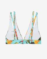 Thumbnail for your product : Express Floral Cut-Out V-Neck Bikini Swim Top