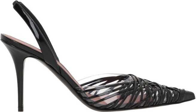 Amina Muaddi Lori Slingback Pointed Toe Pumps