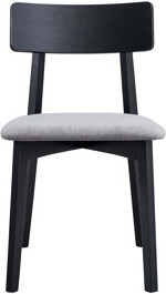George Oliver Real Gray Linen & Black Finish Side Chair