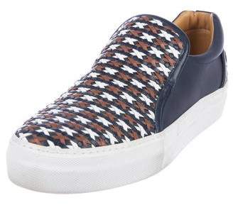 Buscemi Woven-Leather Slip-On Sneakers