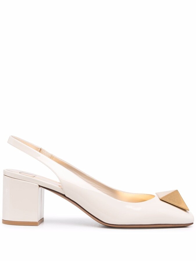 white slingback heels