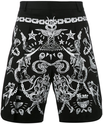 Givenchy tattoo print Bermuda shorts