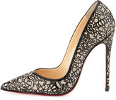 Thumbnail for your product : Christian Louboutin So Pretty Patent Glitter Red Sole Pump, Silver