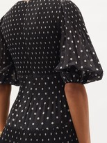 Thumbnail for your product : Zimmermann Puff-sleeve Polka-dot Voile Midi Dress - Black White