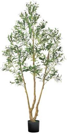 VEVOR 7FT Artificial Olive Tree Tall Fake Plant with Black Pot for Home Office Use