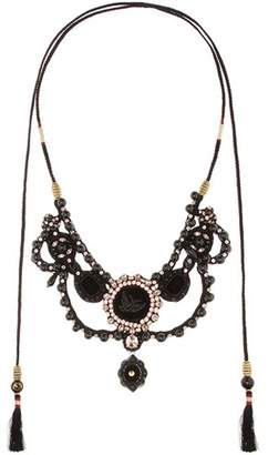 Gucci Velvet necklace with crystals and beads