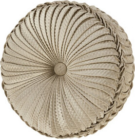 J Queen New York Gold Coast Tufted Round Decorative Throw Pillow