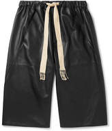 Thumbnail for your product : Loewe Leather Drawstring Shorts - Black
