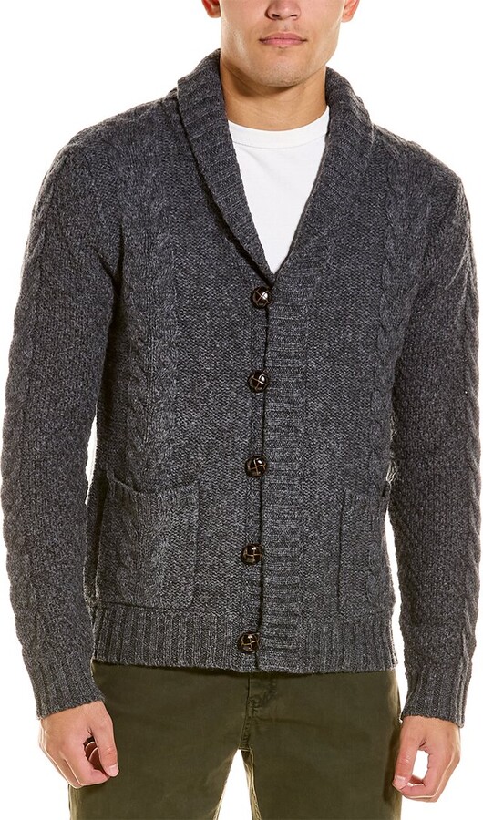 cable shawl collar cardigan