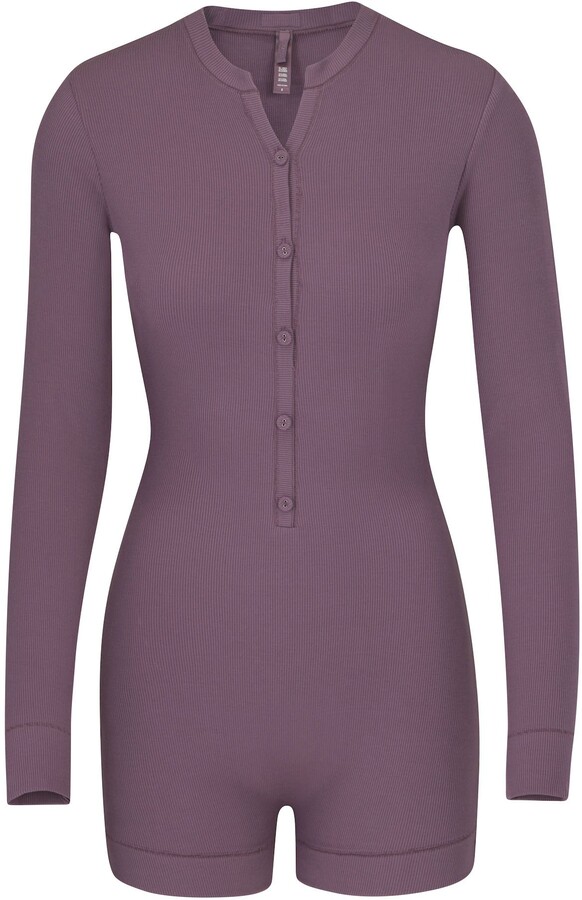 SKIMS Soft Lounge Button Up Henley Onesie ShopStyle Plus Size Intimates