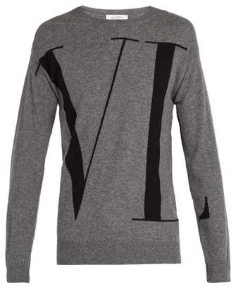 Valentino Wool And Cashmere Blend Sweater - Mens - Grey
