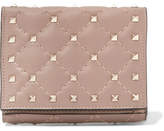 Valentino - The Rockstud Spike Quilted Leather Wallet - Blush