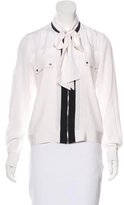 Thumbnail for your product : Barbara Bui Tie-Accented Zip-Up Top