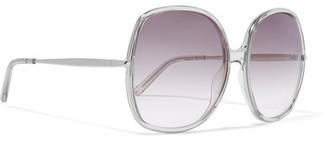 Chloé Nate Square-frame Acetate And Silver-tone Sunglasses - Lavender