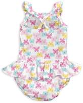 Thumbnail for your product : i play. 1-Piece Butterfly Trellis Ruffle Swimsuit with Built-In Swim Diaper in White