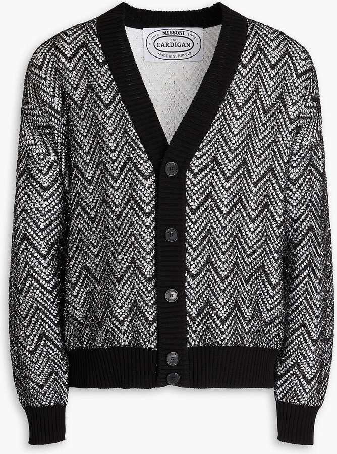 Missoni Sequin-embellished crochet-knit cotton-blend cardigan
