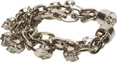 Thumbnail for your product : Alexander McQueen Silver Multi-Chain Skull Pendant Bracelet