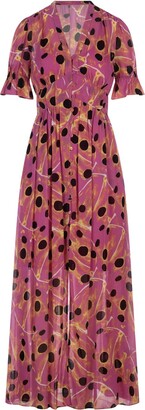 Diane von Furstenberg Erica Maxi Dress In Ladybug Dot