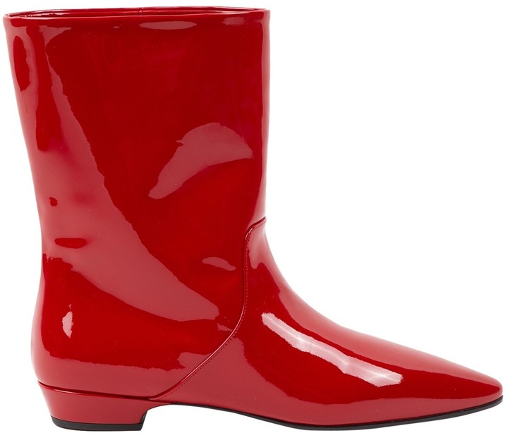 red patent leather boots