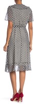 Thumbnail for your product : Donna Morgan Dotted Surplice Ruffle Wrap Dress