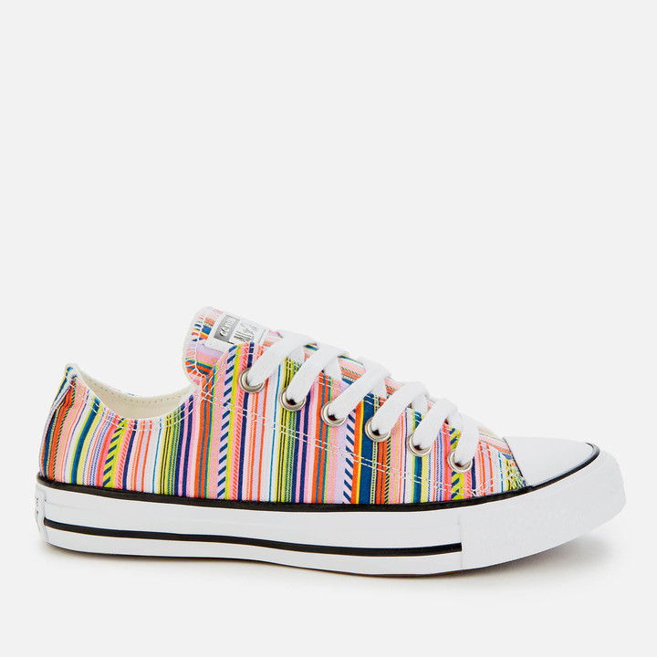 multi all star rainbow glitter ox trainers