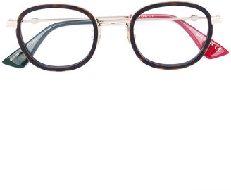 Gucci Eyewear color block round-frame glasses