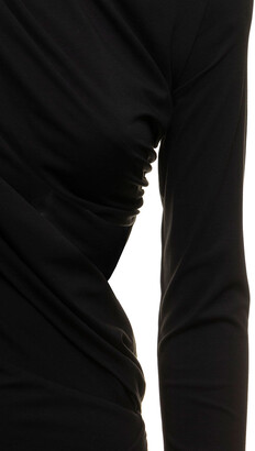 ATTICO Woman's Black Draped Dress With Knot Detail
