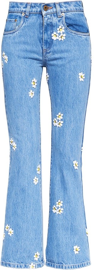 women's embroidered bootcut jeans