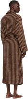 Thumbnail for your product : Tekla Brown & Pink Striped Bath Robe