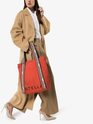 Stella McCartney orange logo print tote bag