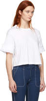 Thumbnail for your product : See by Chloe White Ruffle Sleeve T-Shirt