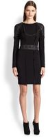 Thumbnail for your product : Emilio Pucci Leather & Jersey Lace-Up Detail Dress
