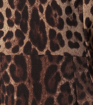 Dolce & Gabbana Leopard-print wool-crepe dress